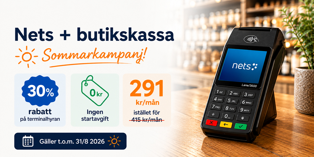 AI-genererad reklambild om kampanj på betalterminaler från Nets